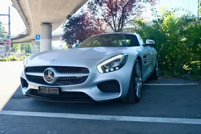 Mercedes-AMG GT S 2017 — Coupé sportif 510 ch, entretien MB complet, sans accident — Seitenansicht