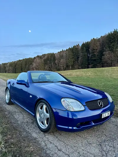 Mercedes-Benz SLK 230 Kompressor AMG & DESIGNO — Cabriolet sportif 193 ch, pack AMG complet — Seitenansicht