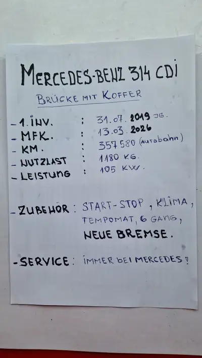 Mercedes-Benz Sprinter 2.2 CDI 314 — Utilitaire fiable, 357 000 km documentés — arrière