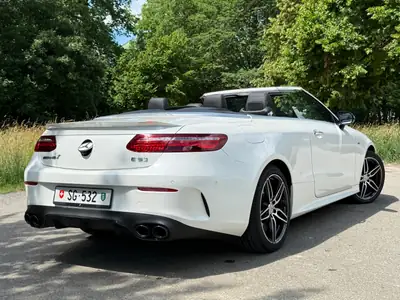 Mercedes-Benz E 53 AMG 4matic+ — Cabriolet haute performance, 49'000 km seulement — rear view