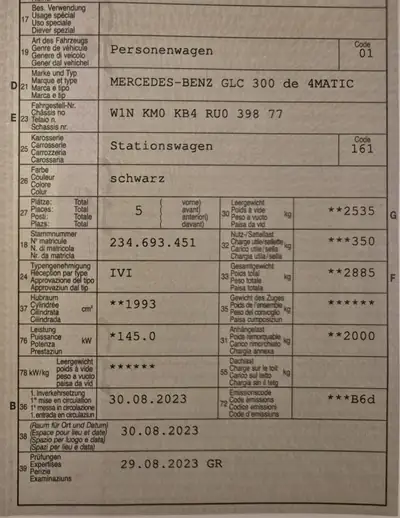 Mercedes-Benz GLC 300 de AMG Line — SUV hybride diesel rechargeable, 58'000 km, garantie d'usine — Miniatura 19
