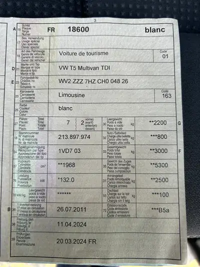 VW T5 2.0 TDI 180 CL Edition 25 DSG — Monospace 7 places, diesel performant, sans sinistre — vista posteriore