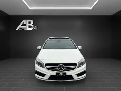 Mercedes-AMG A 45 4Matic — Performance 360 ch, Blanc Perlé, Entretien à jour — vue extérieure