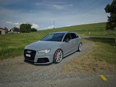Audi RS3 430 ch ABT — Berline sportive tuning homologuée, échappement sport et jantes Vossen — exterior view
