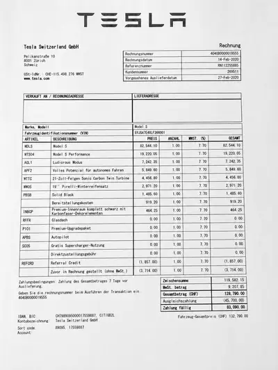 Tesla Model S Performance Ludicrous 795 PS — Berline électrique haute performance 4x4 — Miniature 16