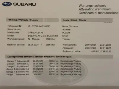 Subaru XV 2.0i e-Boxer Swiss Plus — SUV hybride compact, 44'000 km seulement — Miniatura 20