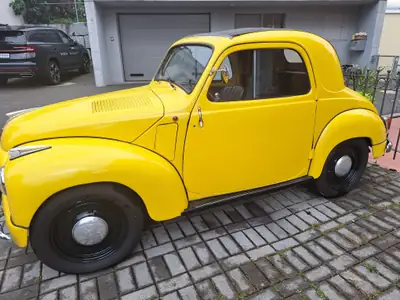 Fiat Topolino 500 C 1952 — Cabriolet jaune, icône italienne authentique — arrière