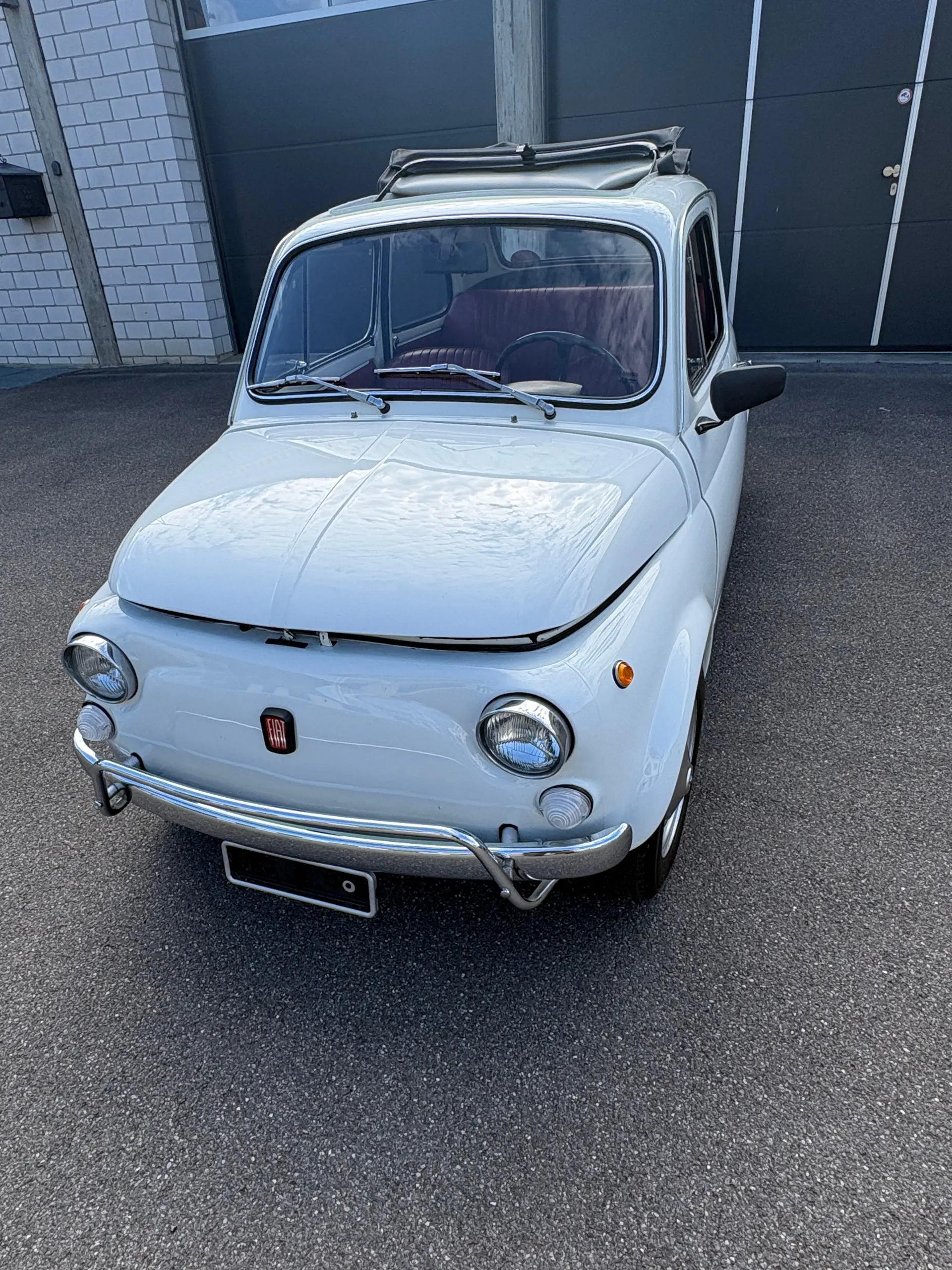 FIAT 500 1970 — Cabriolet vintage authentique, 41'400 km, intérieur bordeaux