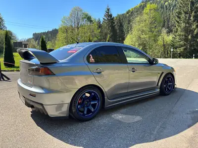 Mitsubishi Lancer 2.0 T MIVEC EVO Final Edition — Berline sportive affûtée, 295 ch et transmission manuelle — Heckansicht