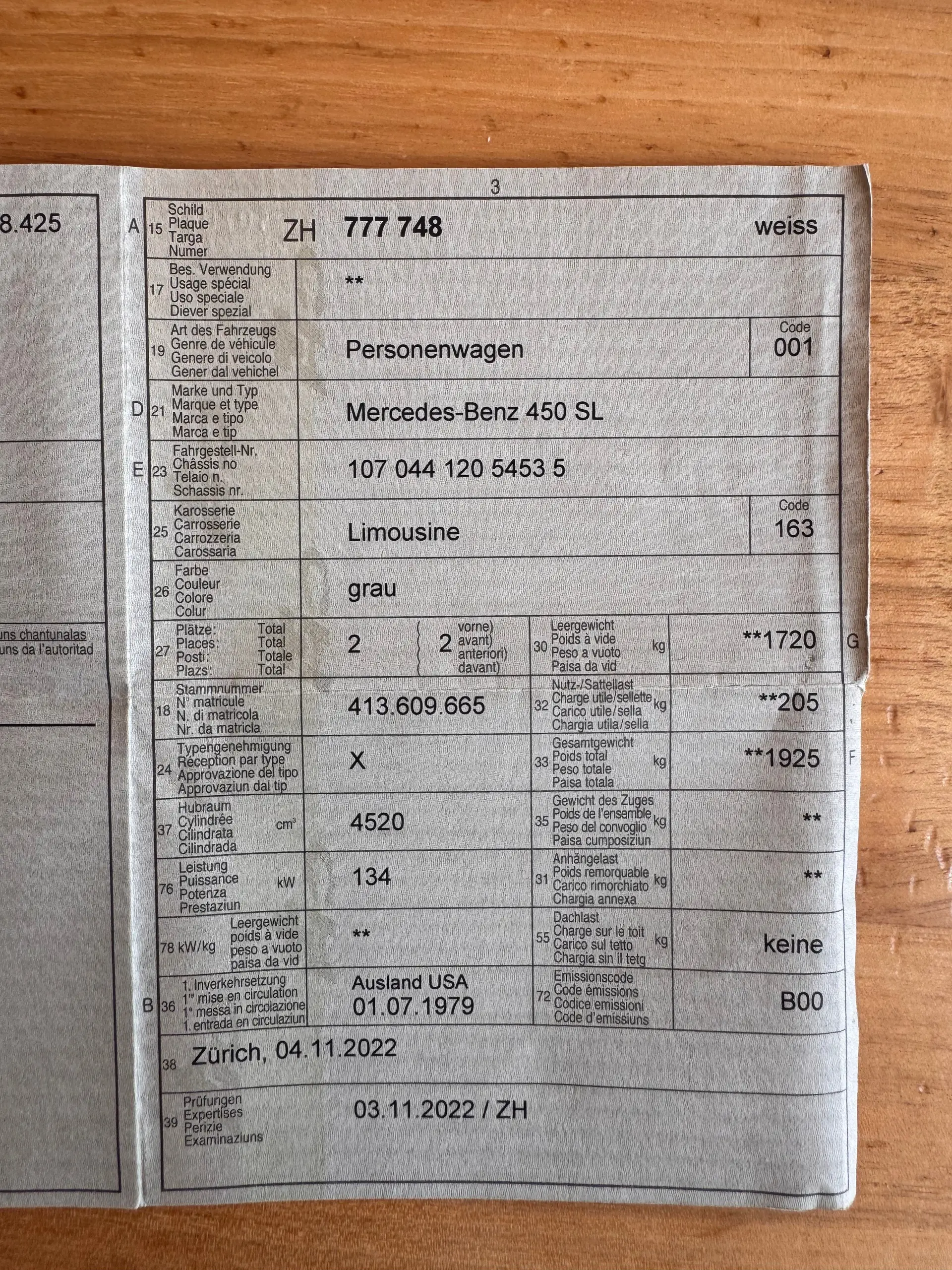 Mercedes-Benz 450 1979 occasion Hombrechtikon — 5