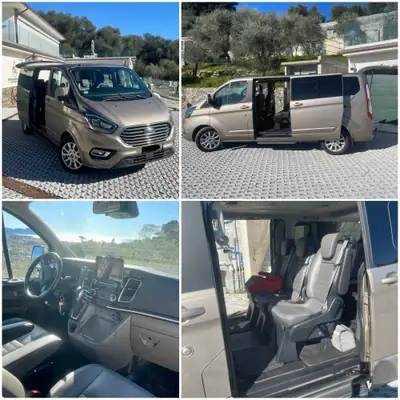 Ford Tourneo Custom L2H1 — Monospace 8 places diesel, version Titanium complète — Heckansicht