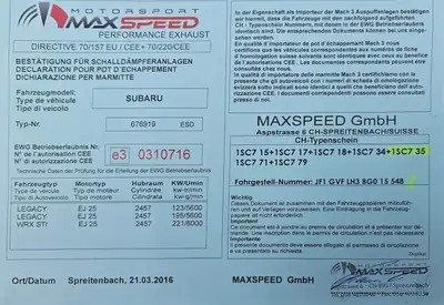 Subaru WRX 2.5 T Sport 2011 — Berline sportive 300 ch, transmission manuelle, 4 roues motrices — Miniatur 9