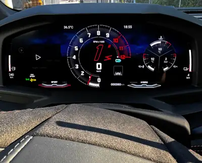 Lamborghini Temerario 4.0 — Hypercar hybride rechargeable 920 ch, ultra basse consommation — tableau de bord
