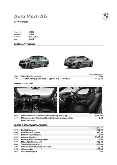 BMW X4 M40d 2025 — SUV coupé diesel performant, 32'000 km seulement — Armaturenbrett