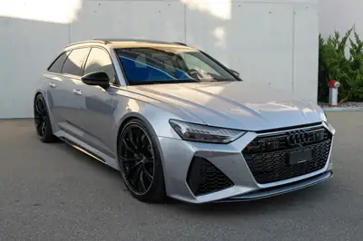 Audi RS6 Avant 4.0 V8 TFSI — Break haute performance, 599 ch, tuning Abt complet — side view