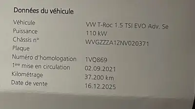 VW T-ROC 1.5 TSI Advance DSG — SUV compact dynamique, 39'000 km seulement — rear view