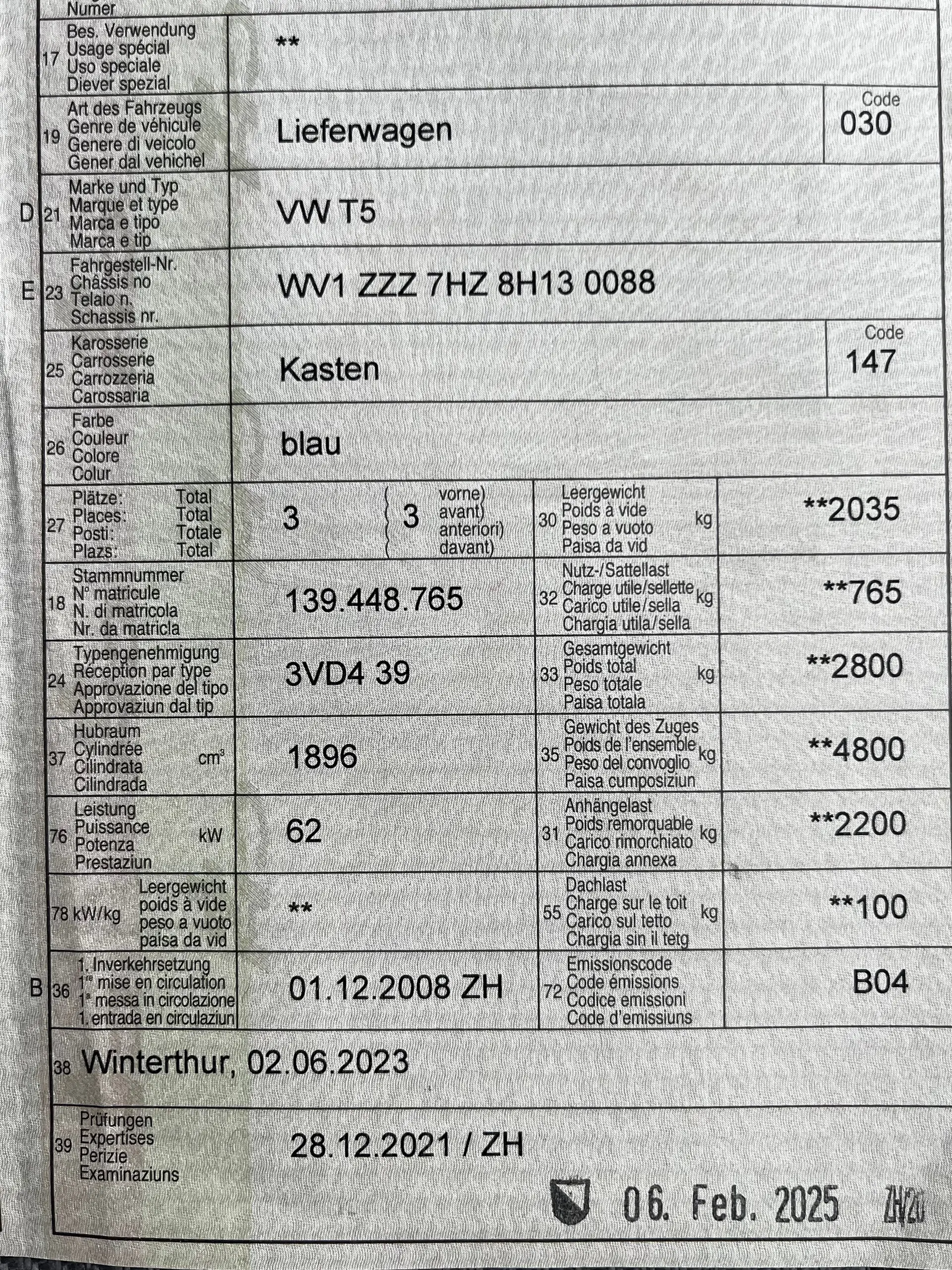 Volkswagen T5 2008 occasion Winterthur — 5