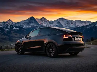 Tesla Model Y Performance AWD — SUV électrique 534 ch, 86000 km seulement — side view