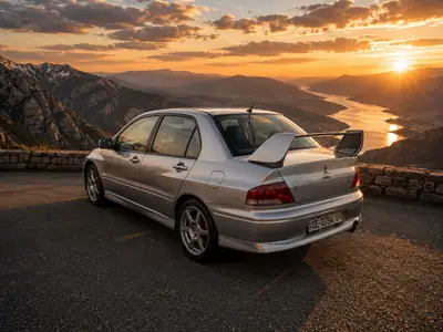 Mitsubishi Lancer EVO VIII 2.0T — 265 ch, transmission manuelle, sportivité pure — tableau de bord