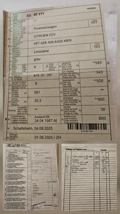 Citroën 2CV — L'icône française authentique, seulement 49'770 km — interior