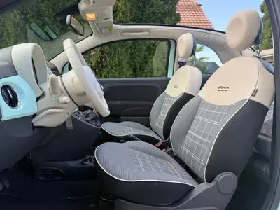 Fiat 500 0.9 TwinAir 105 Lounge — Cabriolet vintage, excellent état, neuve MFK — Armaturenbrett