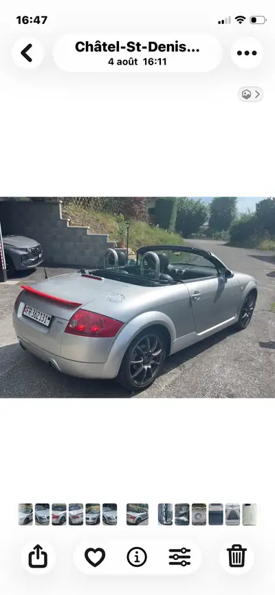 Audi TT Quattro Roadster 225 ch — Sportive décapotable Turbo, all-wheel drive — fianco