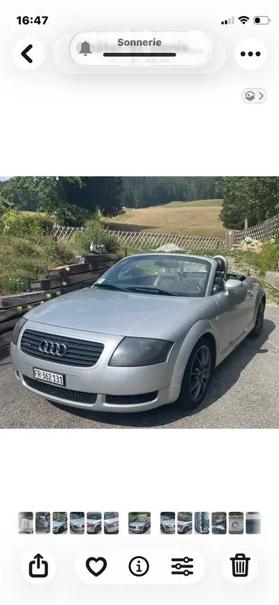 Audi TT Quattro Roadster 225 ch — Sportive décapotable Turbo, all-wheel drive — vista posteriore