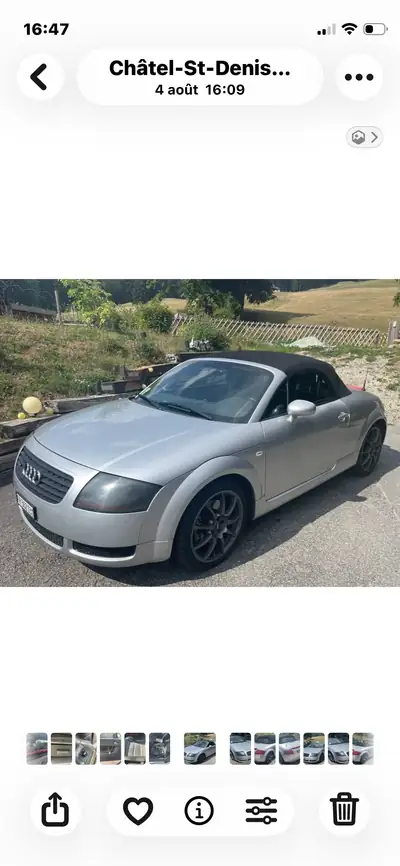 Audi TT Quattro Roadster 225 ch — Sportive décapotable Turbo, all-wheel drive — cruscotto
