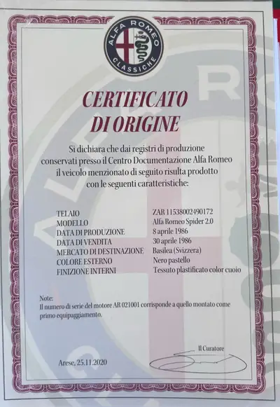 Alfa Romeo Spider 2.0 Veloce 1986 — Cabriolet de légende, expertisé vétéran sans défaut — Miniatur 11