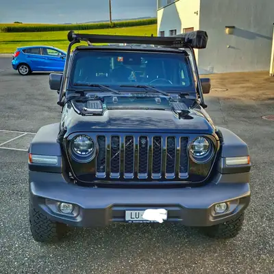 Jeep Wrangler 2.0 Turbo Rubicon Unlimited — Leger 4x4 polyvalent, 104'000 km — Heckansicht