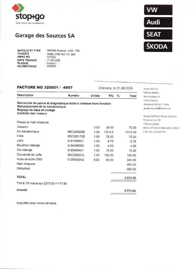 Skoda Octavia 2.0 TDI 150 4×4 — Break robuste, boîte Mecatronic neuve, expertisé — Detail