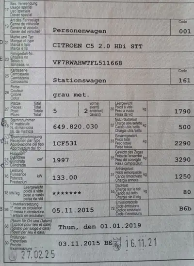 Citroën C5 2.0 HDi 180 PS Exclusiv Tourer — Break diesel automatique, 69'000 km seulement — Miniatura 9