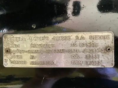 Chevrolet Camaro 1967 MD-Code — La légende américaine, exemplaire unique au monde — rear view