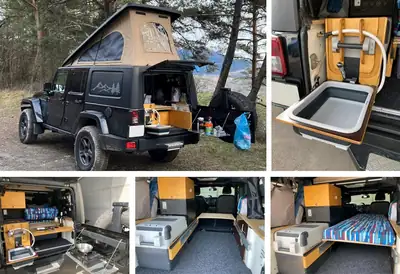 Jeep Wrangler Unlimited Camper 2.8 CRD — Overlander aménagé, prêt à l'aventure — Miniatura 7