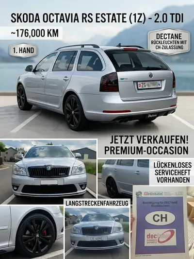 Skoda Octavia 2.0 TFSI 200 RS — Berline sportive affirmée, 176'000 km — vue extérieure