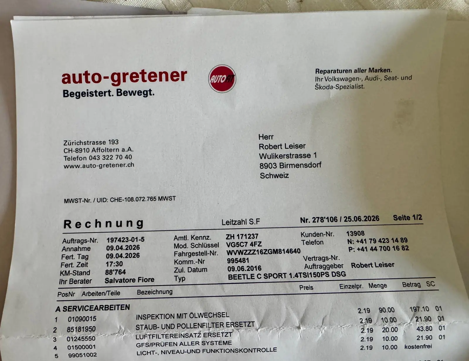Volkswagen Beetle 2016 occasion Ottenbach — 4