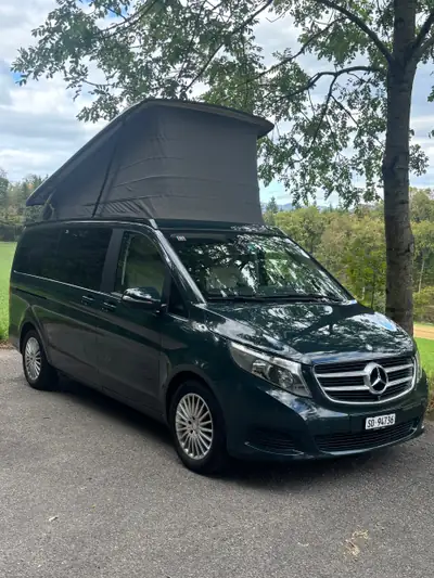 Mercedes-Benz Marco Polo V250d — Luxe-Campervan avec cuisine intégrée et toit relevable — vue extérieure