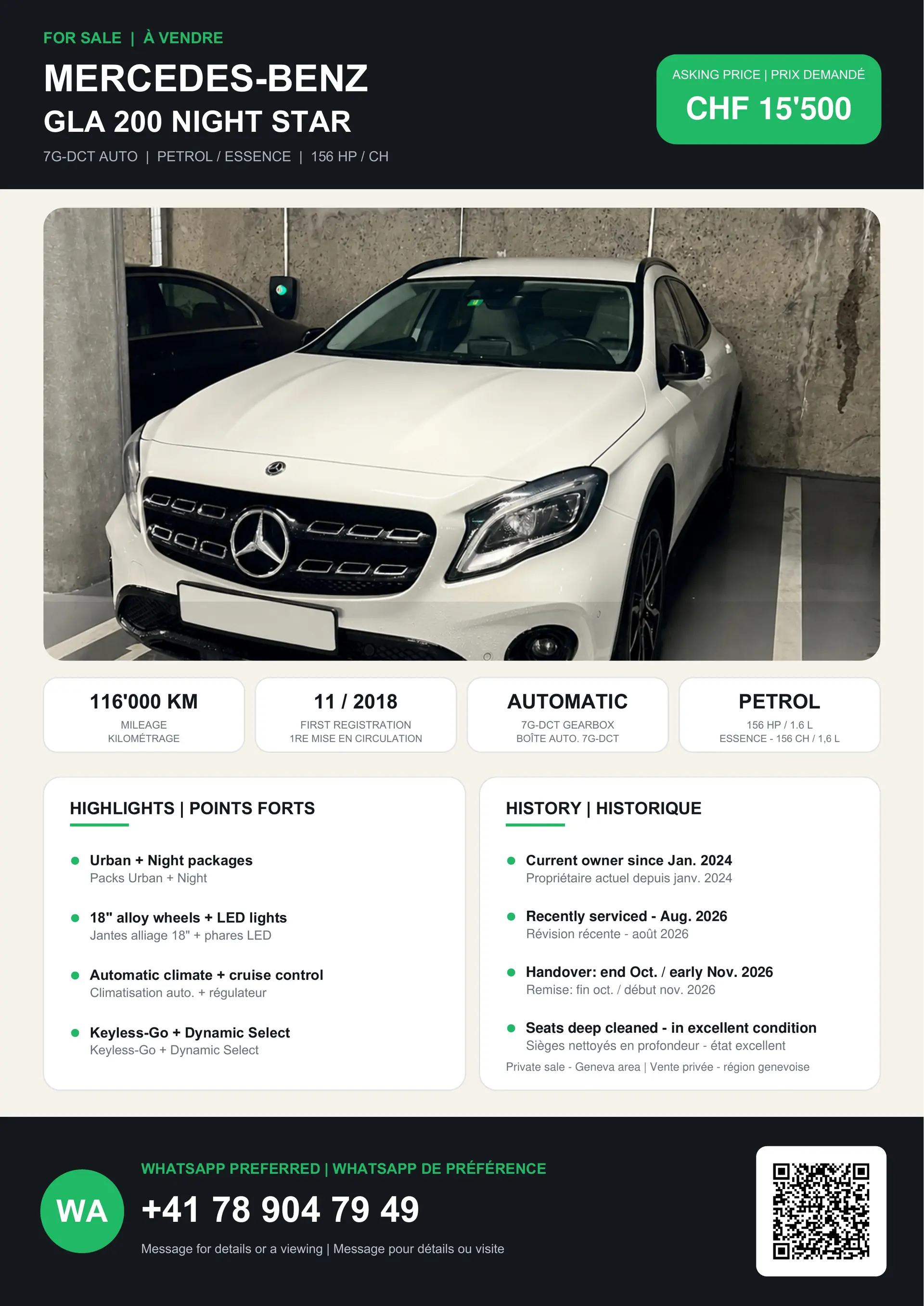 Mercedes-Benz GLA 200 — Compact SUV urbain, 156 PS et deux jeux de pneus