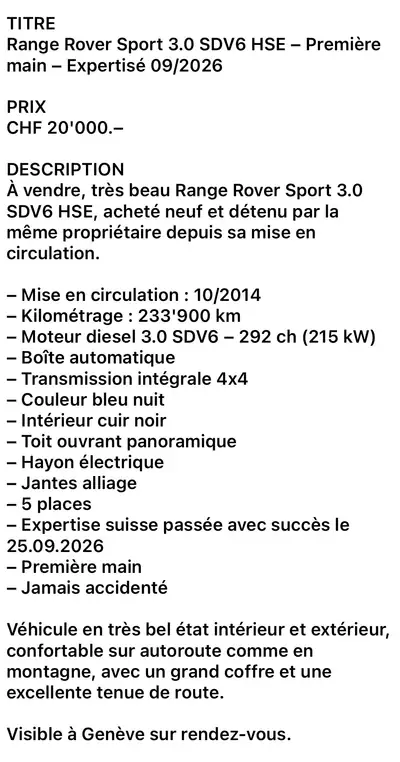 Land Rover Range Rover Sport 3.0 SDV6 HSE Dynamic — SUV premium diesel, 233'900 km — Thumbnail 7