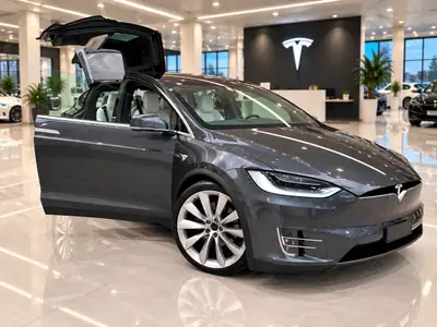 Tesla Model X 100D Full FSD — SUV électrique 7 places, Autopilot complet — côté