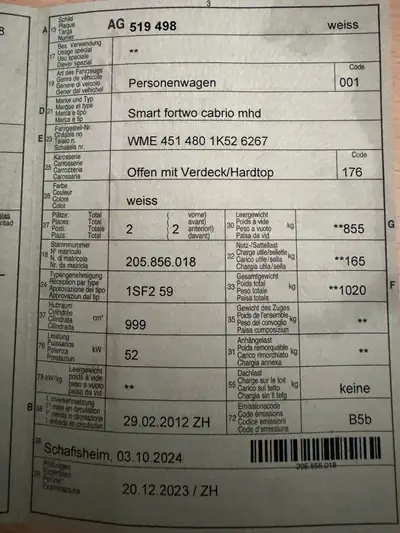 Smart Fortwo 1000 71 Swiss Edition MHD — Cabriolet urbain, consommation record — detail