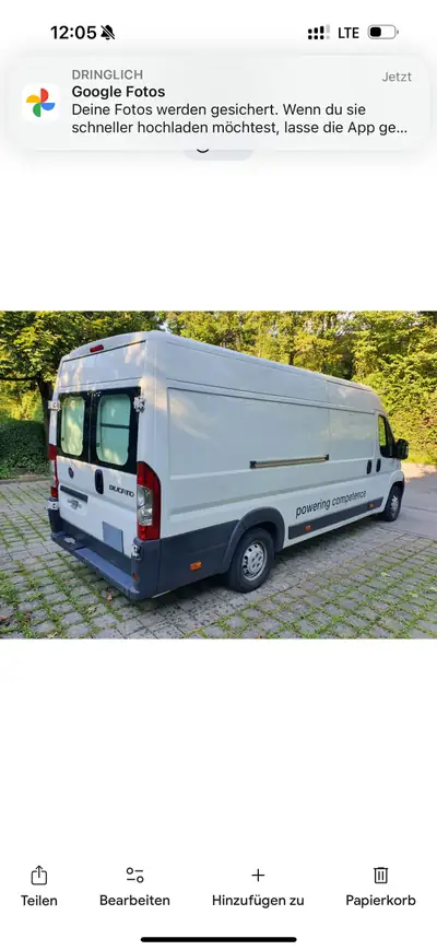 Fiat Ducato 2014 — Fourgon robuste diesel, 130 000 km, parfait professionnel — Heckansicht