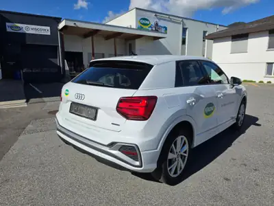 Audi Q2 2.0 35 TDI S Line — Compact SUV diesel robuste, 73 800 km, quattro intégral — Heckansicht