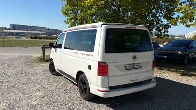 VW T6 2.0 TDI 150 Beach Liberty — Camping-car compact, peu kilométré, toiture relevable — side view