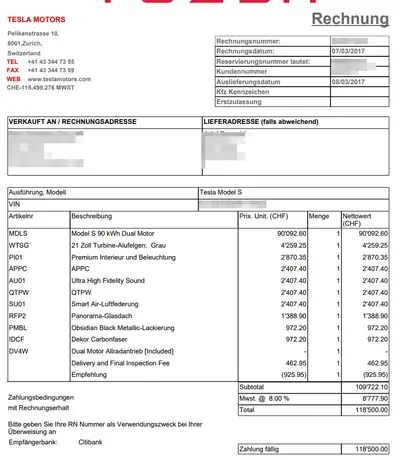 Tesla Model S 90 D — Berline électrique haute performance, 28 000 km seulement — Seitenansicht