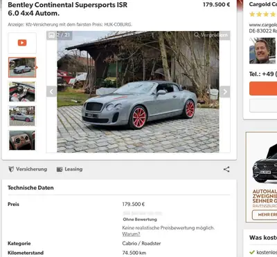 Bentley Continental Cabriolet ISR Supersport — Édition limitée 12 cylindres, seulement 100 exemplaires — Miniature 8