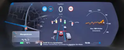 Tesla Model S 75D — Berline électrique haute performance, FSD intégré, 154000 km — cruscotto