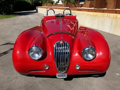 Jaguar XK140 Roadster OTS 1957 — Légende cabriolet anglaise, 190 ch authentiques — Seitenansicht