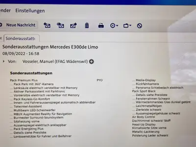 Mercedes-Benz E 300 de 4Matic — Berline hybride diesel rechargeable, 144 000 km, garantie constructeur — Heckansicht