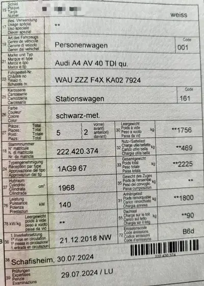 Audi A4 Avant 2018 — Break diesel 190 ch, entretien régulier, faible kilométrage autoroute — Detail